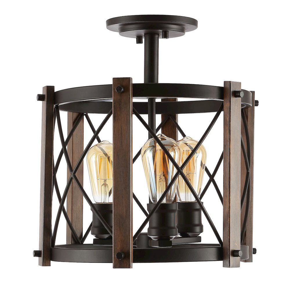 Ferme Iron Rustic Farmhouse Led Flush Mount. Picture 2