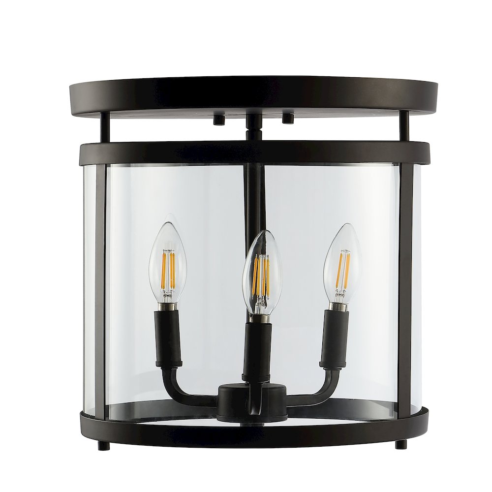 Ciel Simple Farmhouse Metal/Glass Rustic Vintage Led Flush Mount. Picture 2
