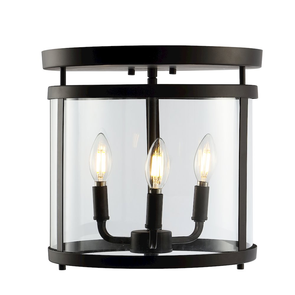 Ciel Simple Farmhouse Metal/Glass Rustic Vintage Led Flush Mount. Picture 1