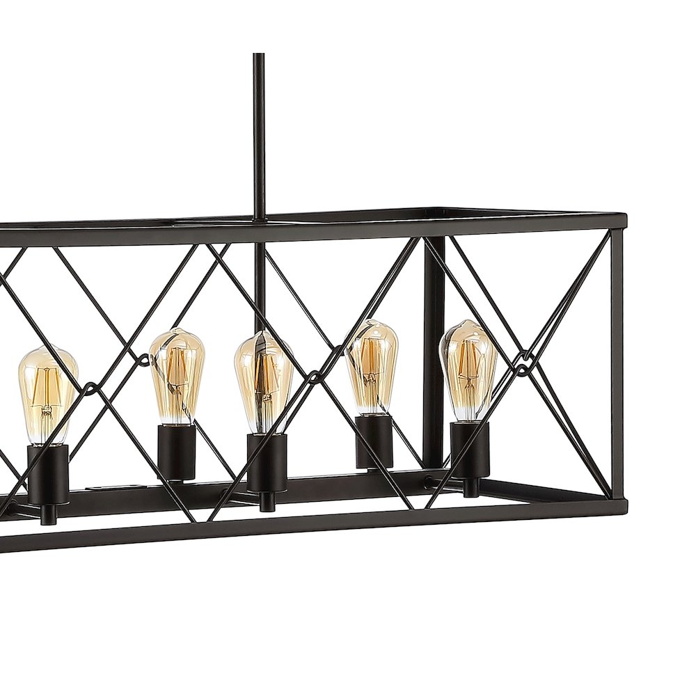 Galax 8-Light Adjustable Iron Farmhouse Industrial Led Dimmable Pendant. Picture 3
