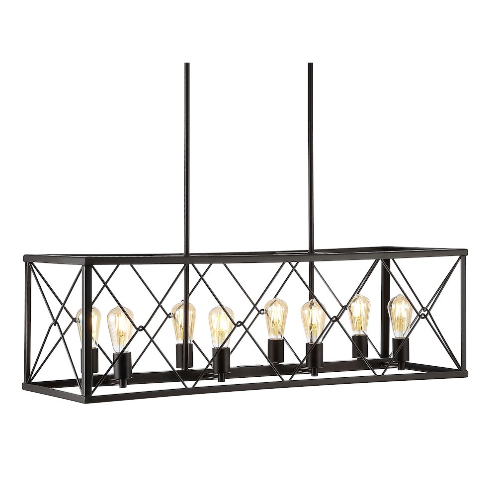 Galax 8-Light Adjustable Iron Farmhouse Industrial Led Dimmable Pendant. Picture 13