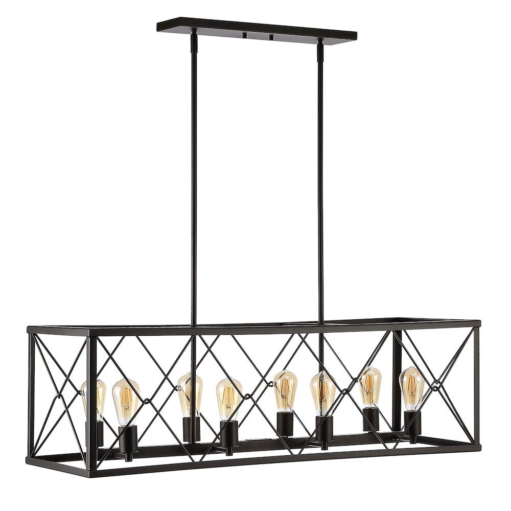 Galax 8-Light Adjustable Iron Farmhouse Industrial Led Dimmable Pendant. Picture 2