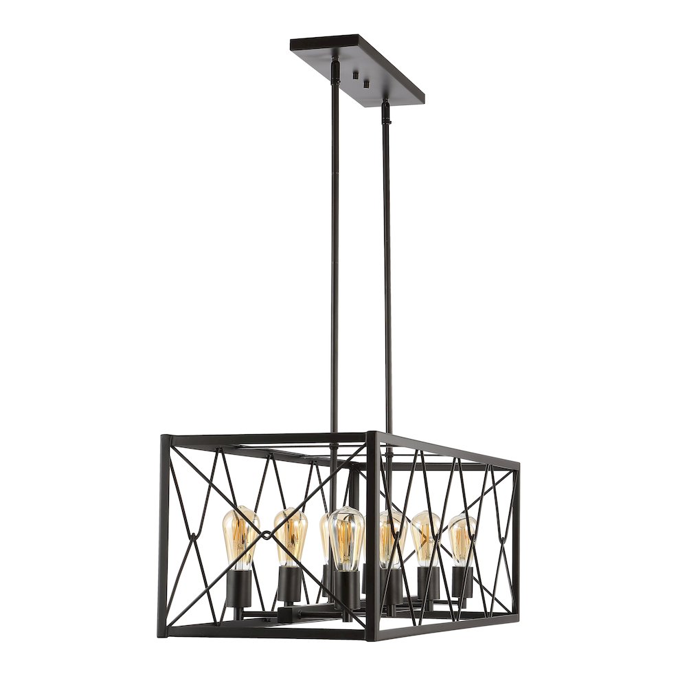 Galax 8-Light Adjustable Iron Farmhouse Industrial Led Dimmable Pendant. Picture 8