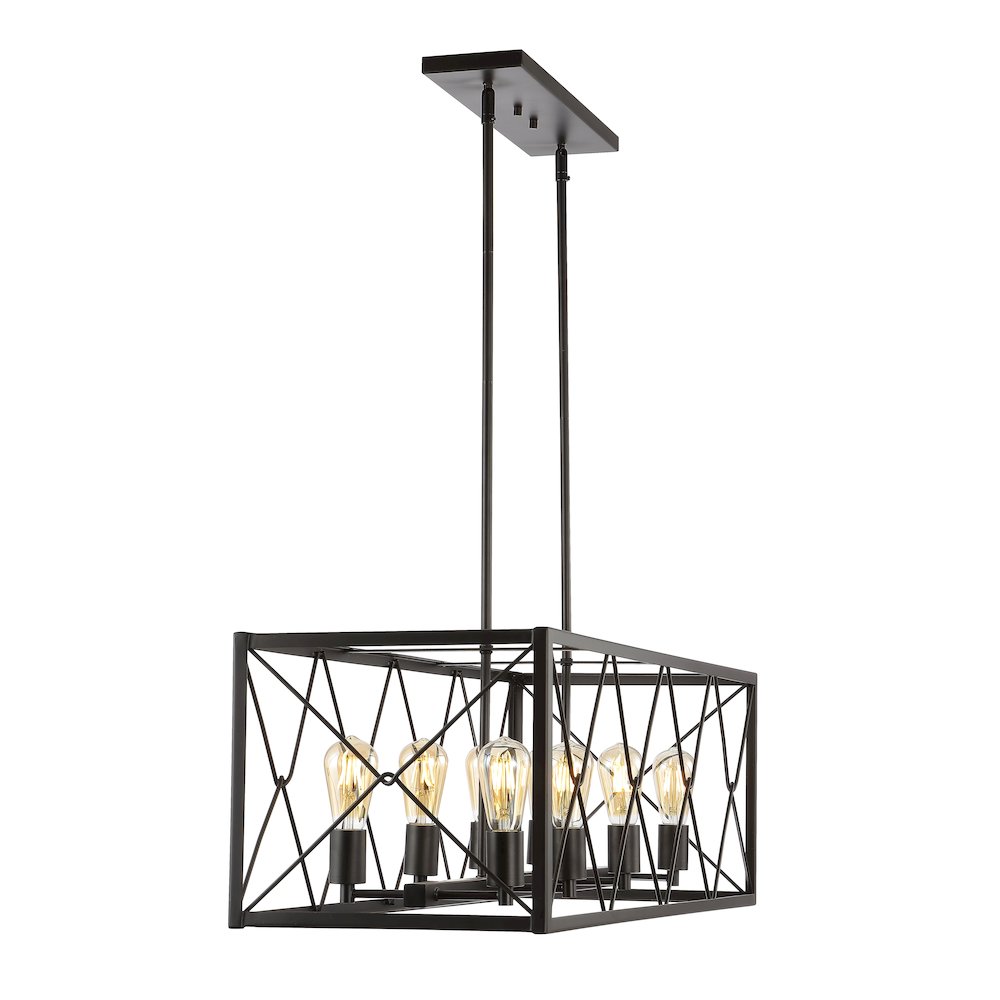 Galax 8-Light Adjustable Iron Farmhouse Industrial Led Dimmable Pendant. Picture 6