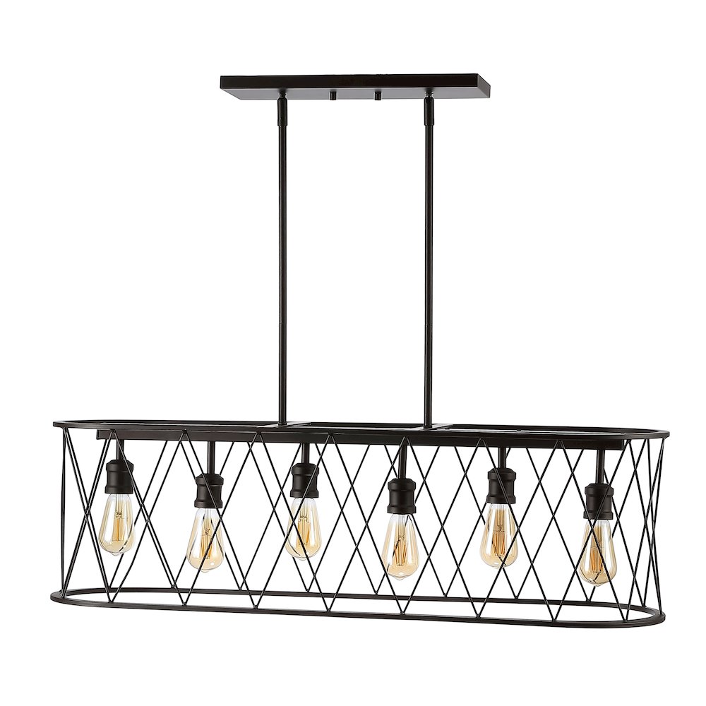 Marion Adjustable Iron Farmhouse Rustic Led Dimmable Pendant. Picture 2