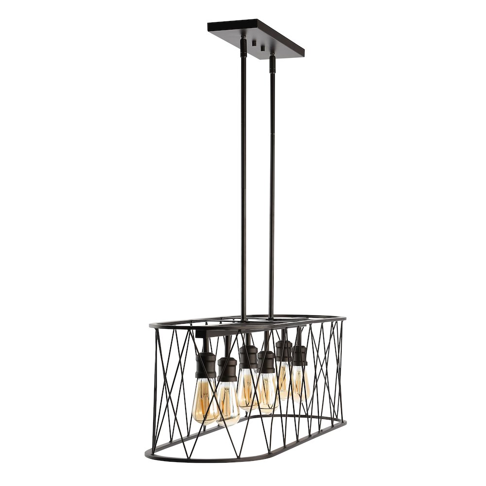 Marion Adjustable Iron Farmhouse Rustic Led Dimmable Pendant. Picture 8