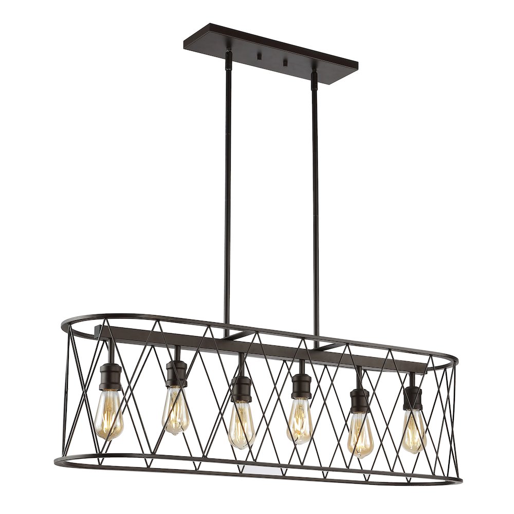 Marion Adjustable Iron Farmhouse Rustic Led Dimmable Pendant. Picture 5