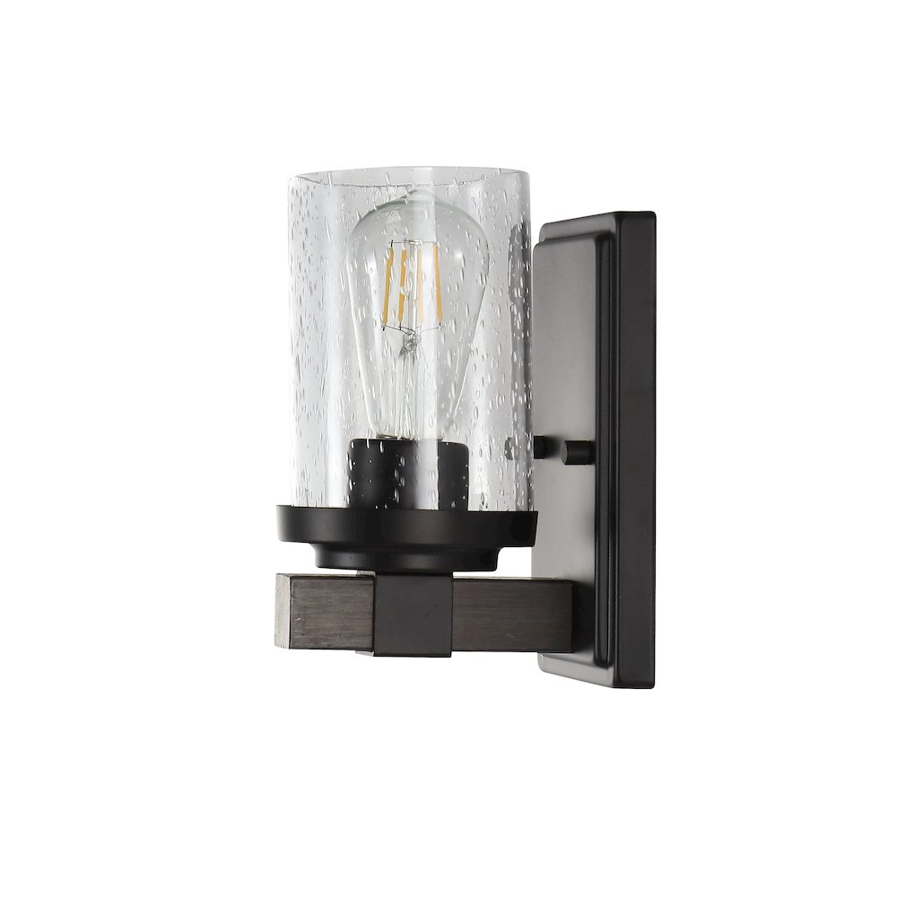 Bungalow Iron/Seeded Glass Rustic Farmhouse Led Vanity Light. Picture 8