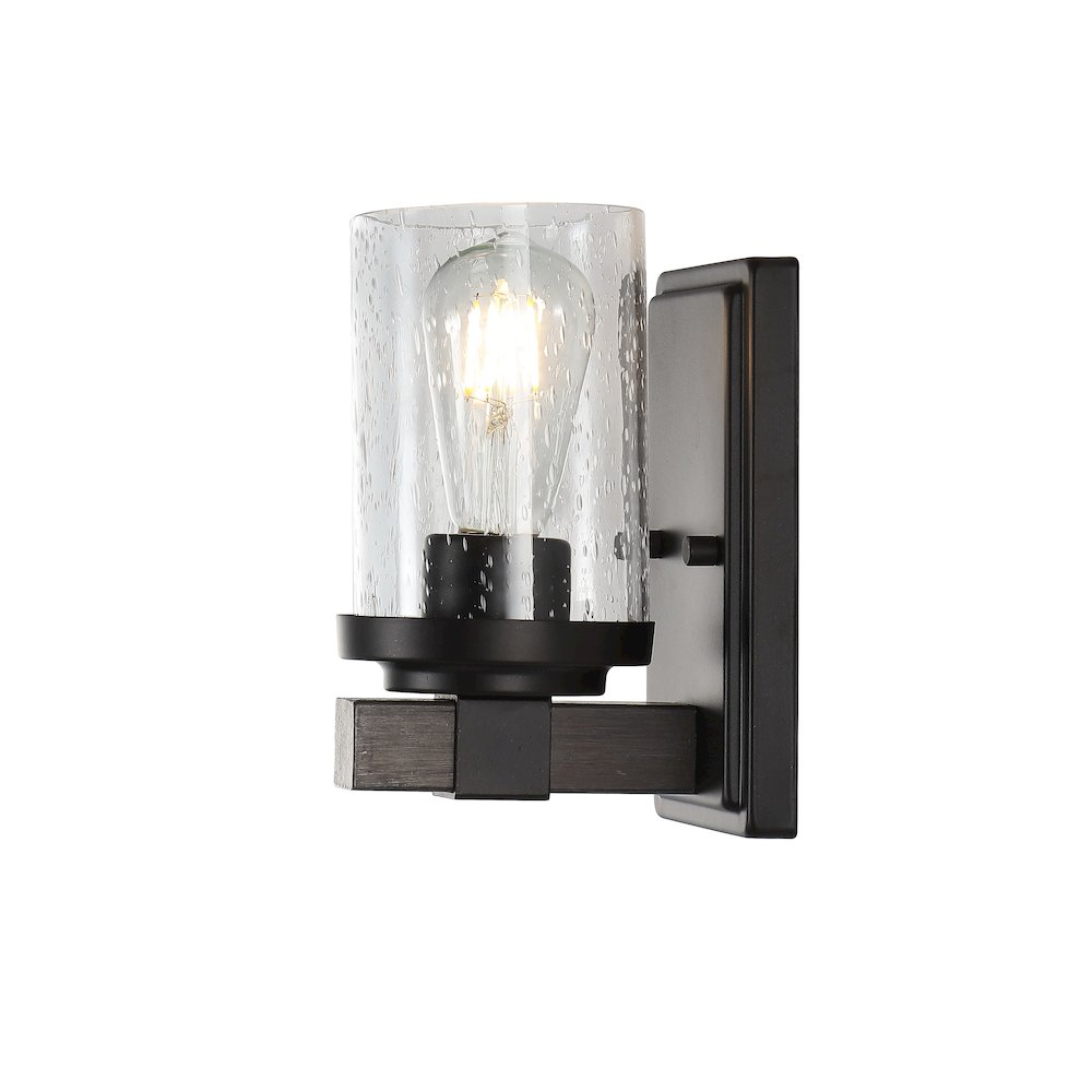 Bungalow Iron/Seeded Glass Rustic Farmhouse Led Vanity Light. Picture 6