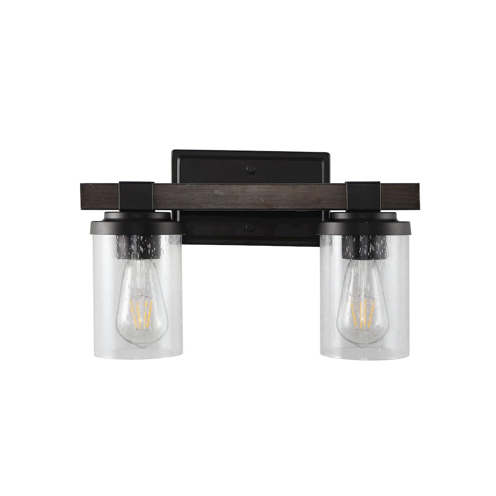 Bungalow Iron/Seeded Glass Rustic Farmhouse Led Vanity Light. Picture 2