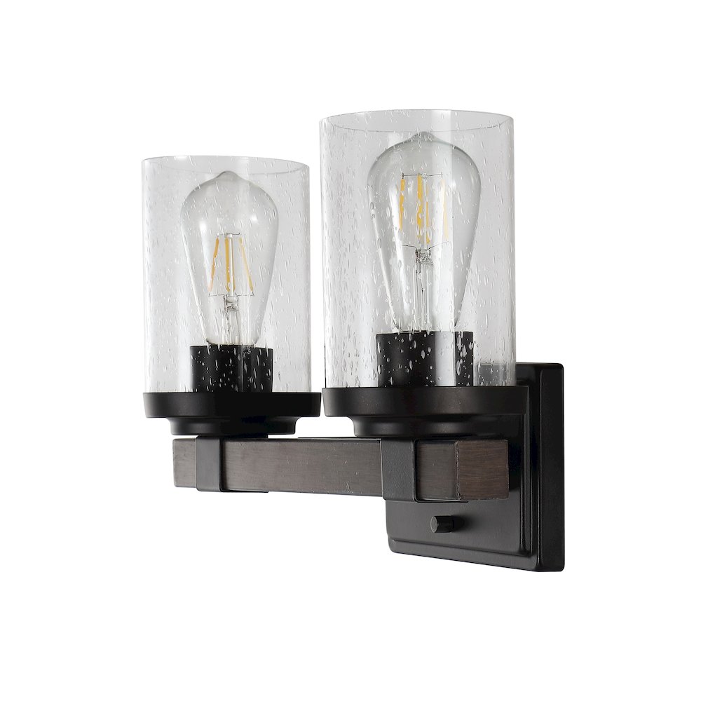 Bungalow Iron/Seeded Glass Rustic Farmhouse Led Vanity Light. Picture 8