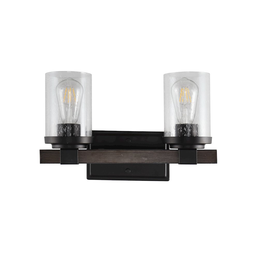 Bungalow Iron/Seeded Glass Rustic Farmhouse Led Vanity Light. Picture 10