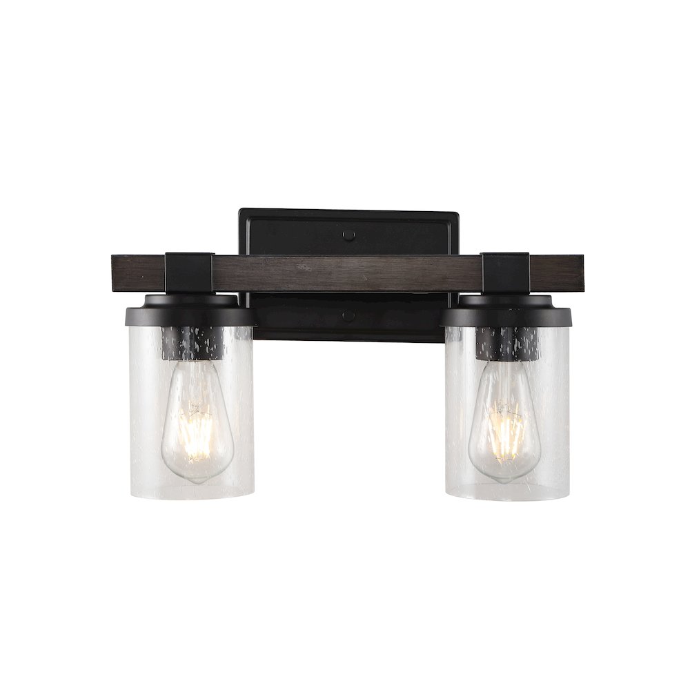 Bungalow Iron/Seeded Glass Rustic Farmhouse Led Vanity Light. Picture 1