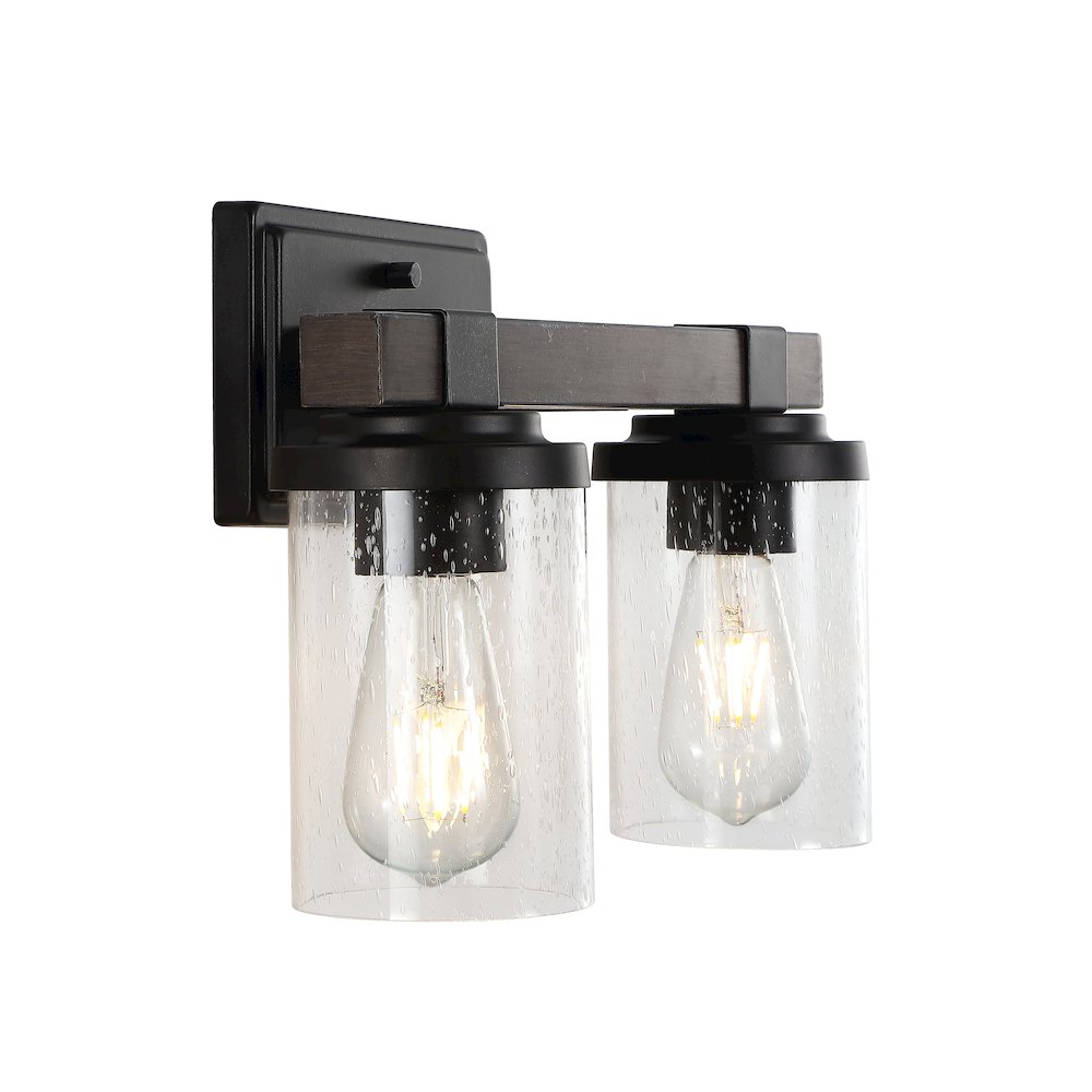Bungalow Iron/Seeded Glass Rustic Farmhouse Led Vanity Light. Picture 5