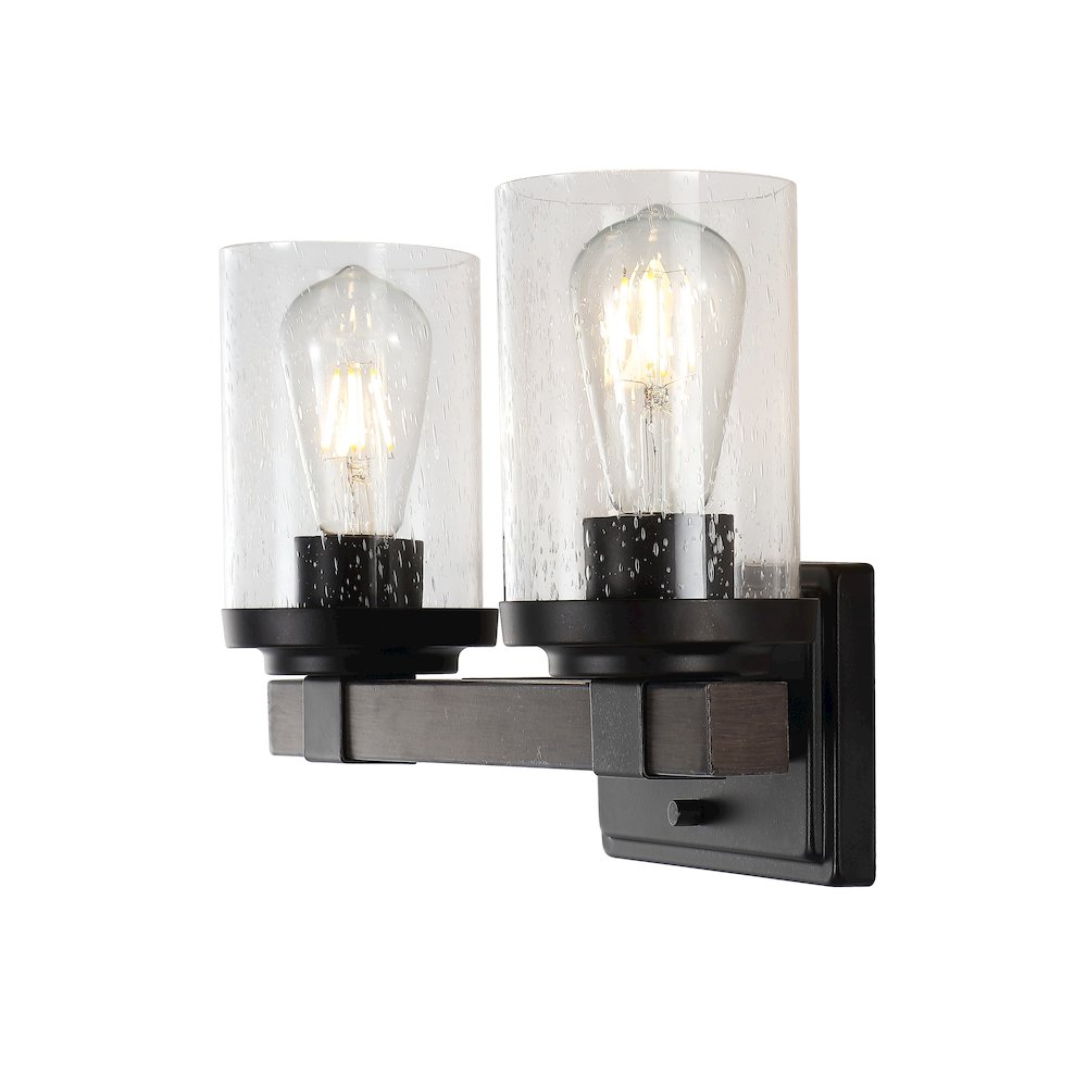 Bungalow Iron/Seeded Glass Rustic Farmhouse Led Vanity Light. Picture 6