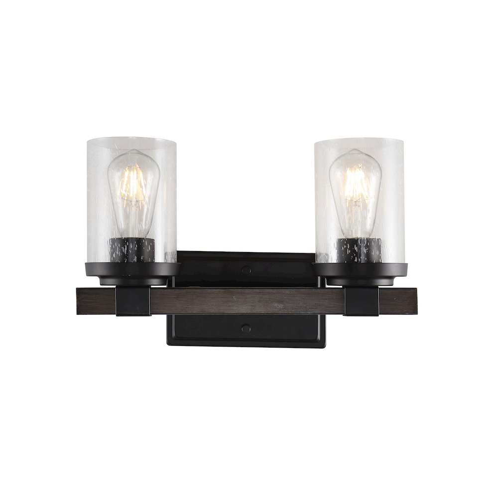 Bungalow Iron/Seeded Glass Rustic Farmhouse Led Vanity Light. Picture 9