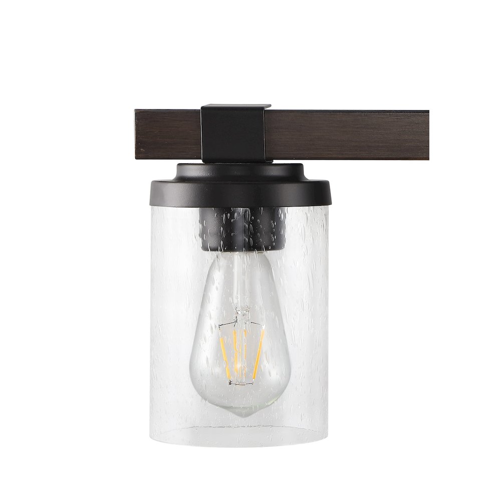 Bungalow Iron/Seeded Glass Rustic Farmhouse Led Vanity Light. Picture 3