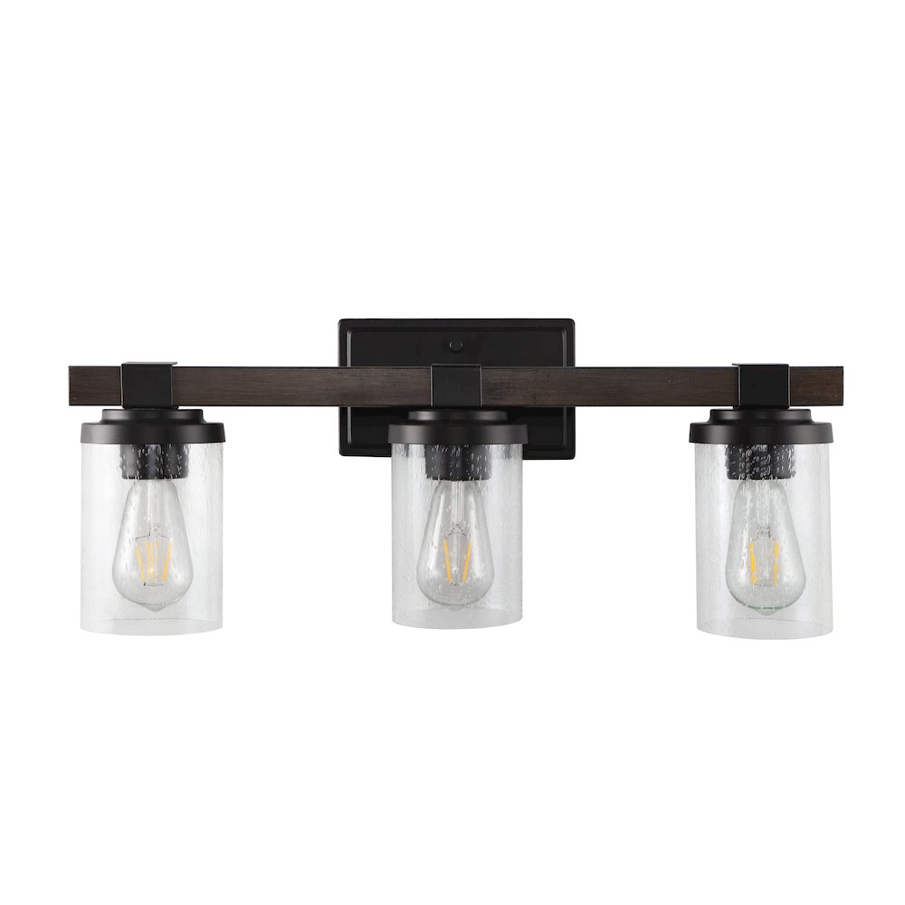 Bungalow Iron/Seeded Glass Rustic Farmhouse Led Vanity Light. Picture 2