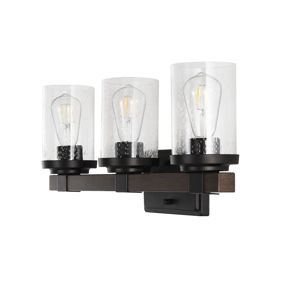 Bungalow Iron/Seeded Glass Rustic Farmhouse Led Vanity Light. Picture 8