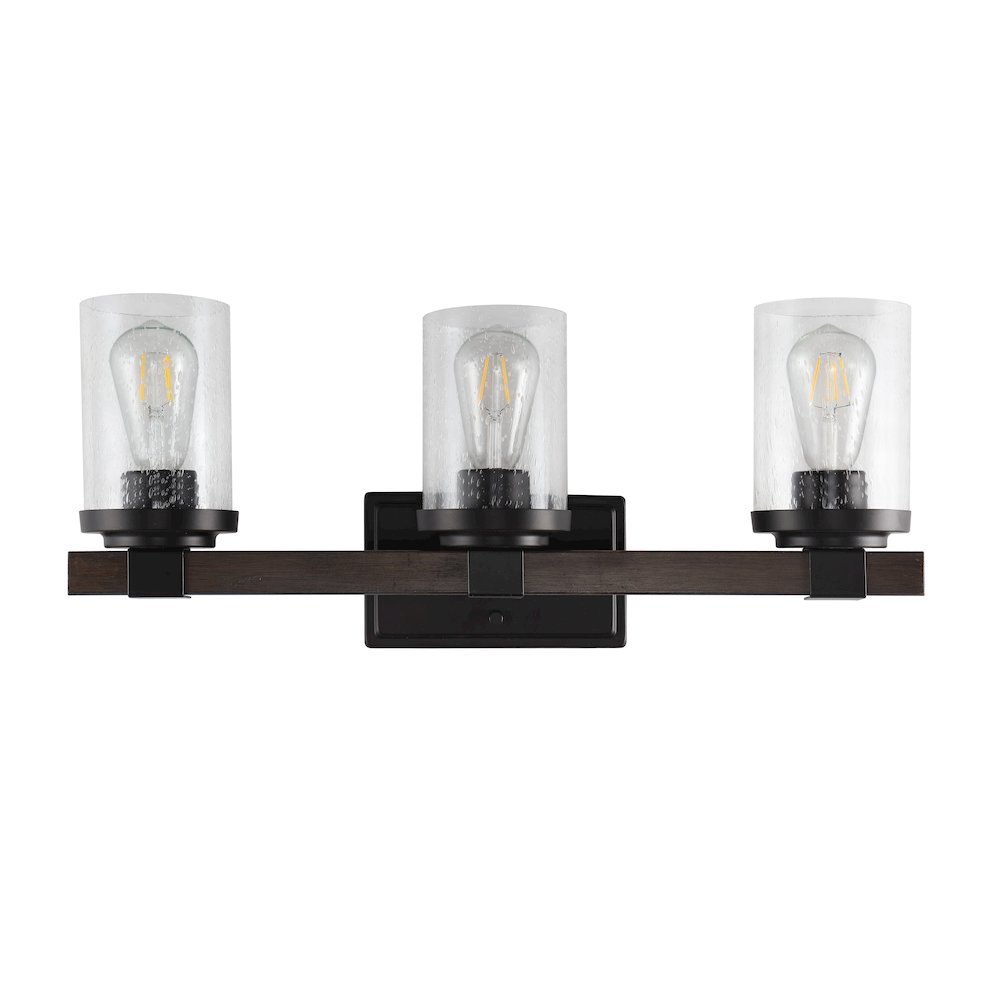 Bungalow Iron/Seeded Glass Rustic Farmhouse Led Vanity Light. Picture 10