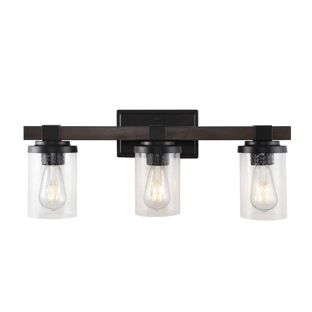 Bungalow Iron/Seeded Glass Rustic Farmhouse Led Vanity Light. Picture 1