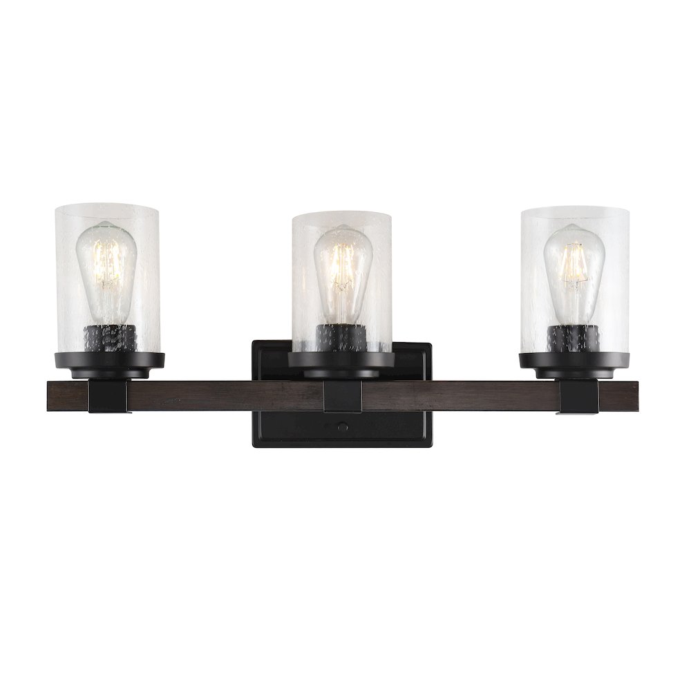 Bungalow Iron/Seeded Glass Rustic Farmhouse Led Vanity Light. Picture 9