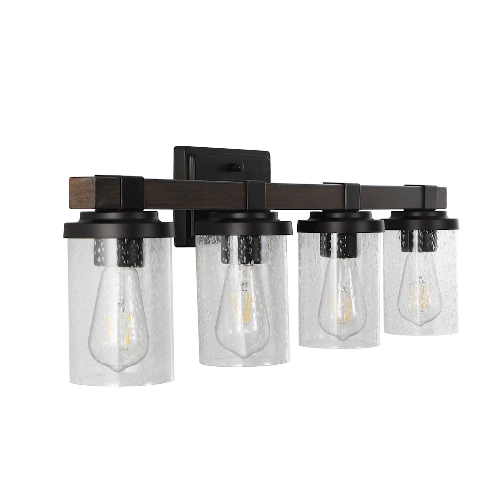 Bungalow Iron/Seeded Glass Rustic Farmhouse Led Vanity Light. Picture 7