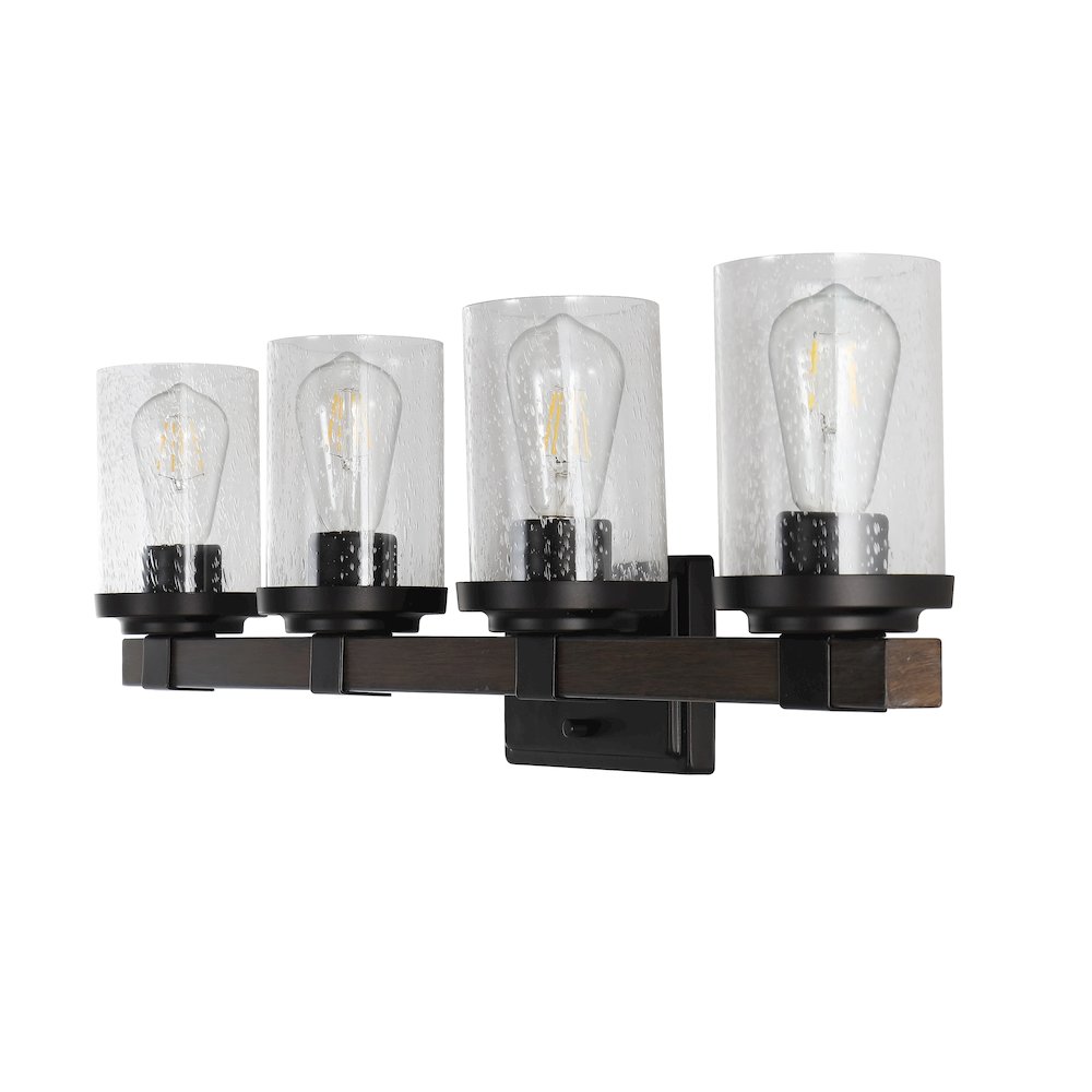 Bungalow Iron/Seeded Glass Rustic Farmhouse Led Vanity Light. Picture 8