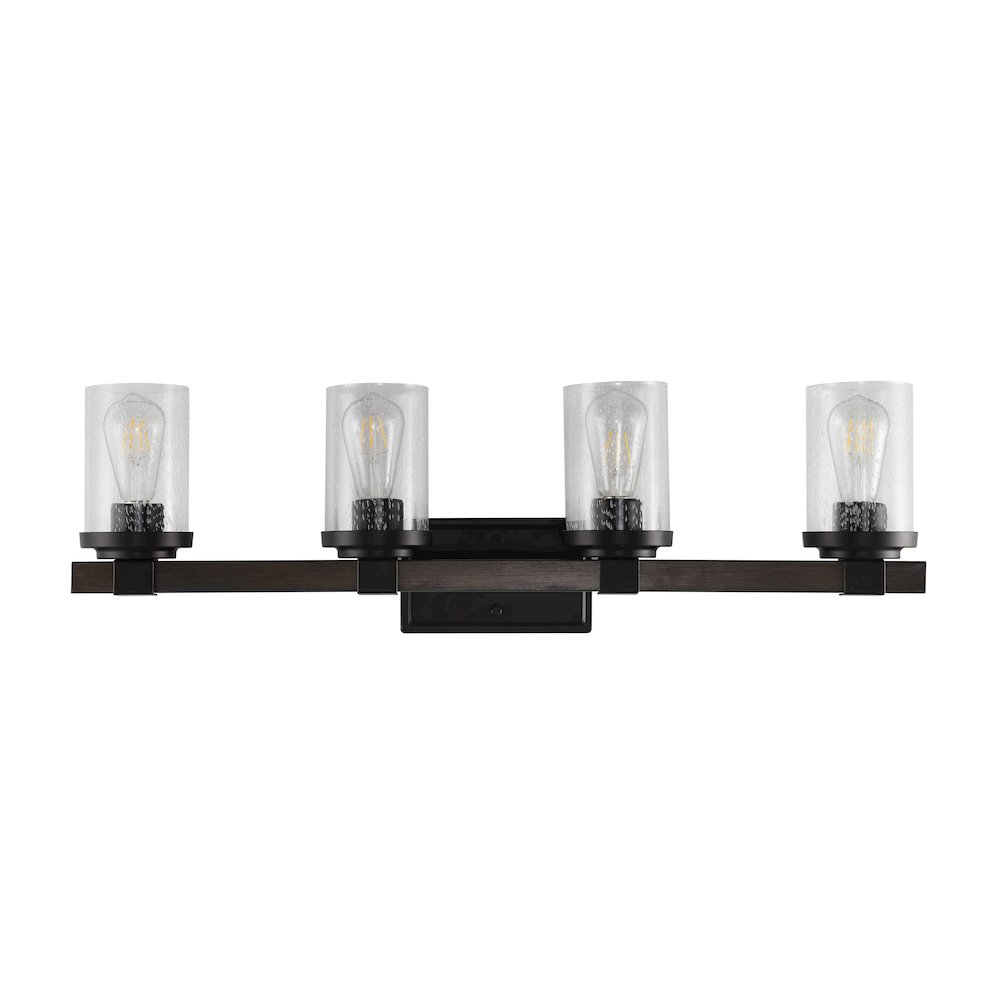Bungalow Iron/Seeded Glass Rustic Farmhouse Led Vanity Light. Picture 10