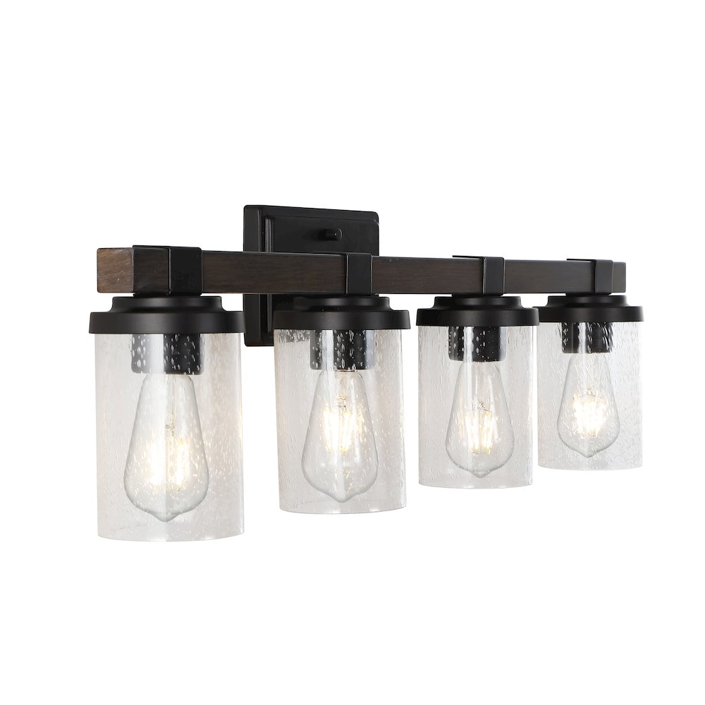 Bungalow Iron/Seeded Glass Rustic Farmhouse Led Vanity Light. Picture 5