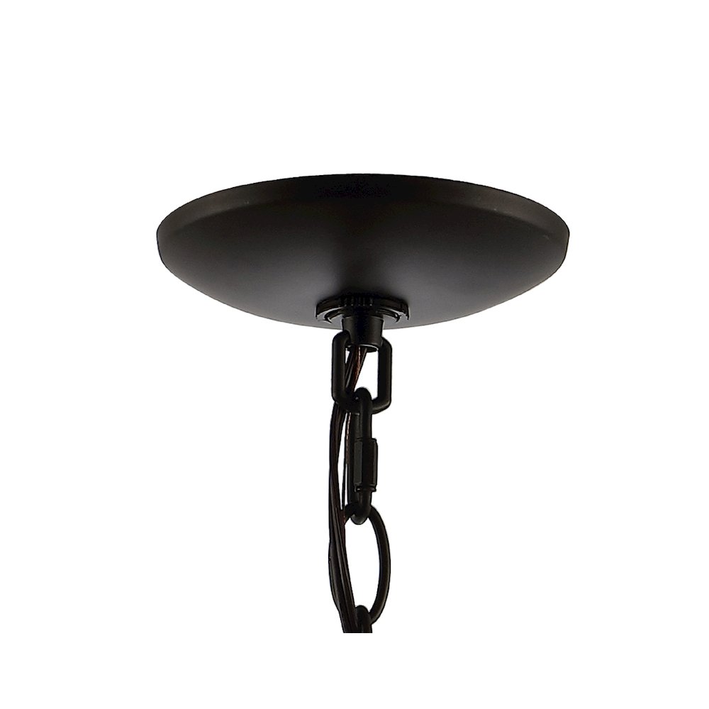Coronet 3-Light Iron/Seeded Glass Rustic Farmhouse Led Chandelier. Picture 4