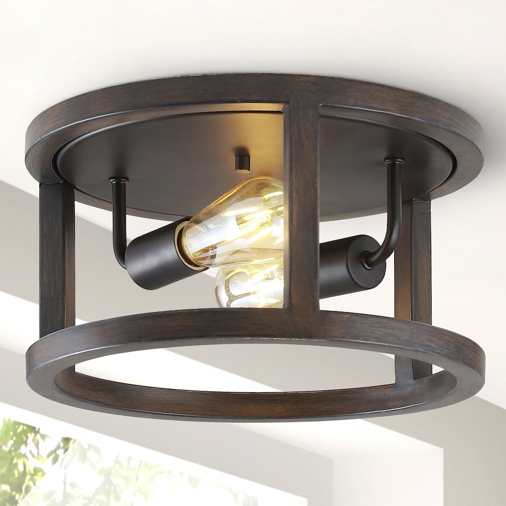Atelier Iron Rustic Industrial Led Flush Mount. Picture 8