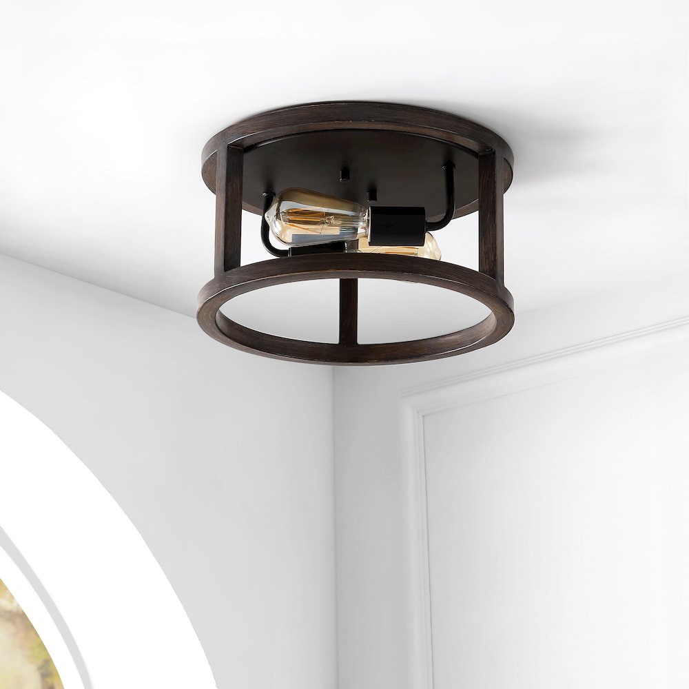 Atelier Iron Rustic Industrial Led Flush Mount. Picture 7