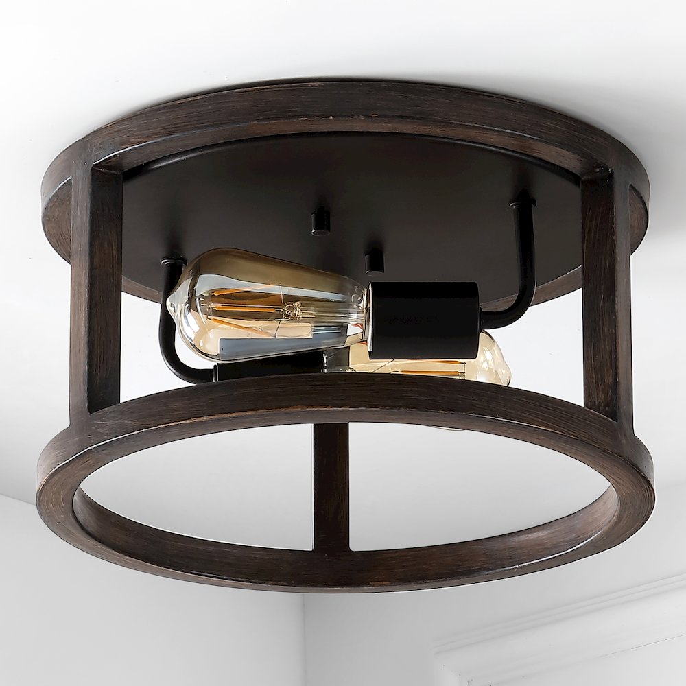 Atelier Iron Rustic Industrial Led Flush Mount. Picture 5