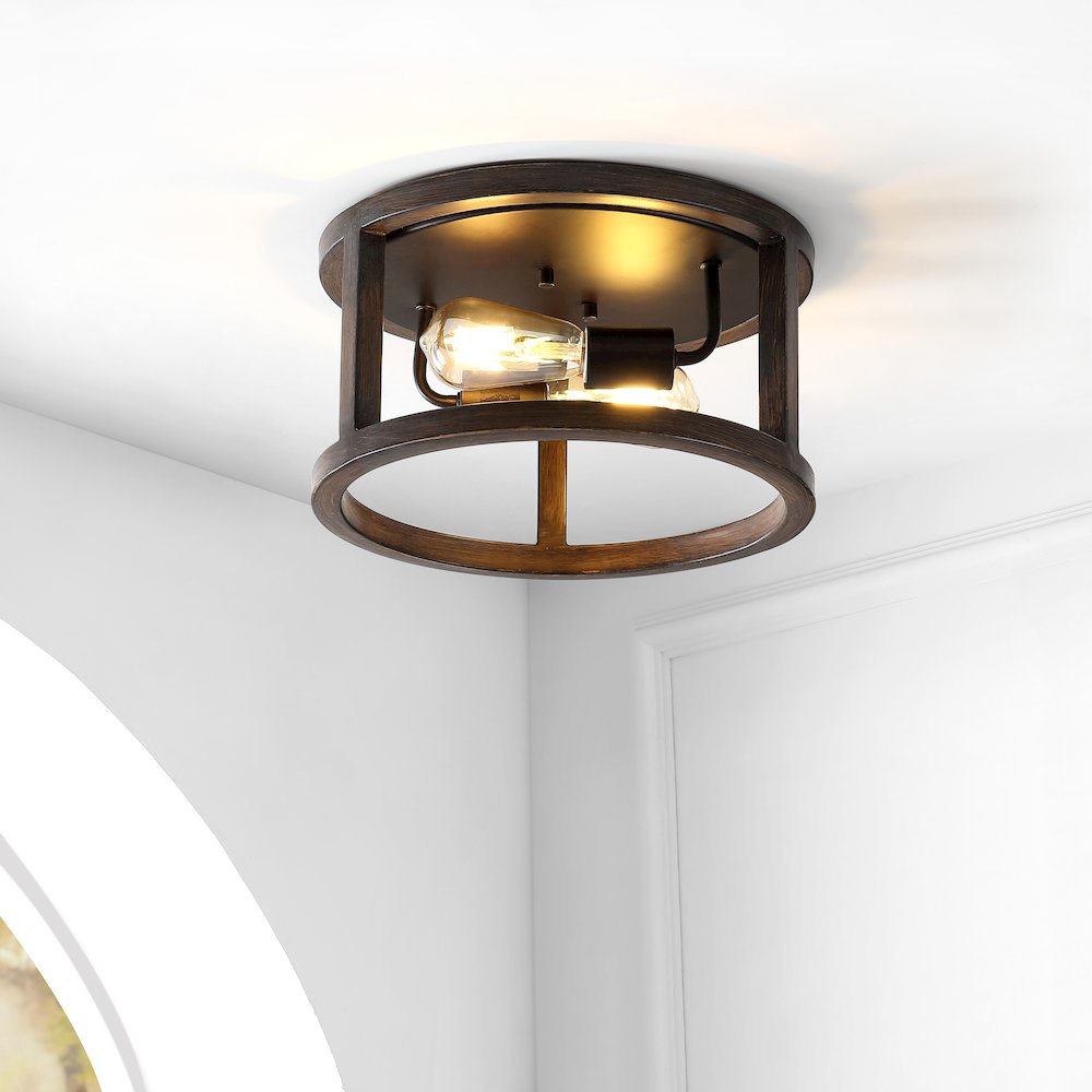 Atelier Iron Rustic Industrial Led Flush Mount. Picture 6