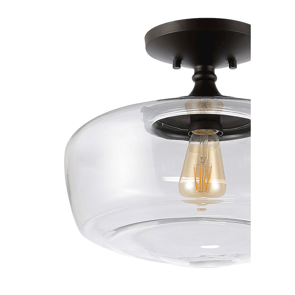 Marfa Glassiron Farmhouse Modern Led Flush Mount. Picture 3