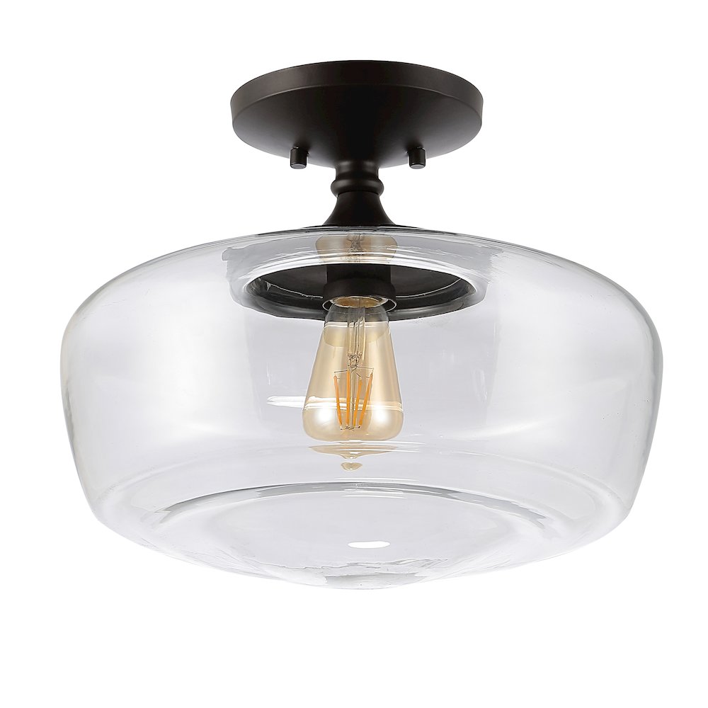 Marfa Glassiron Farmhouse Modern Led Flush Mount. Picture 2