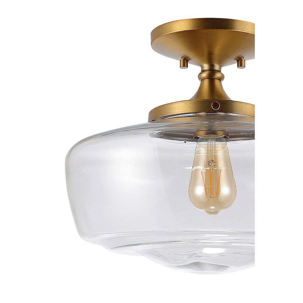 Marfa Glassiron Farmhouse Modern Led Flush Mount. Picture 3