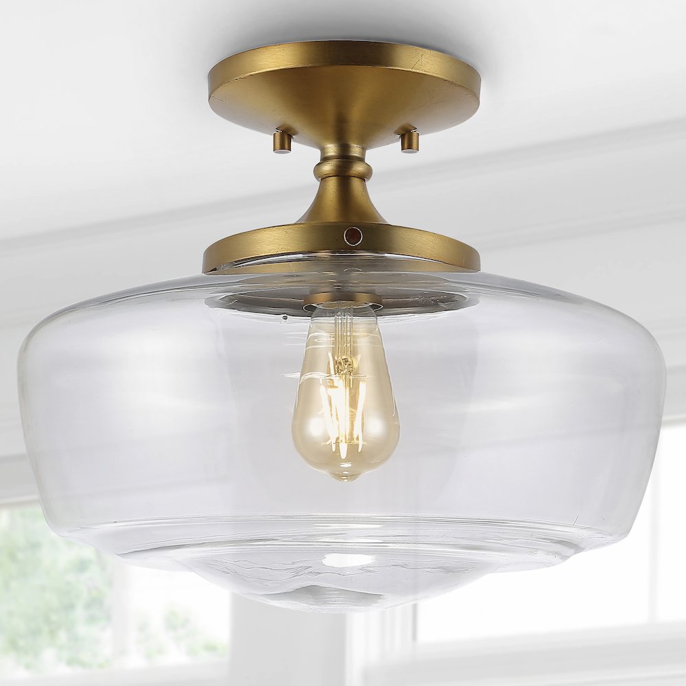 Marfa Glassiron Farmhouse Modern Led Flush Mount. Picture 9