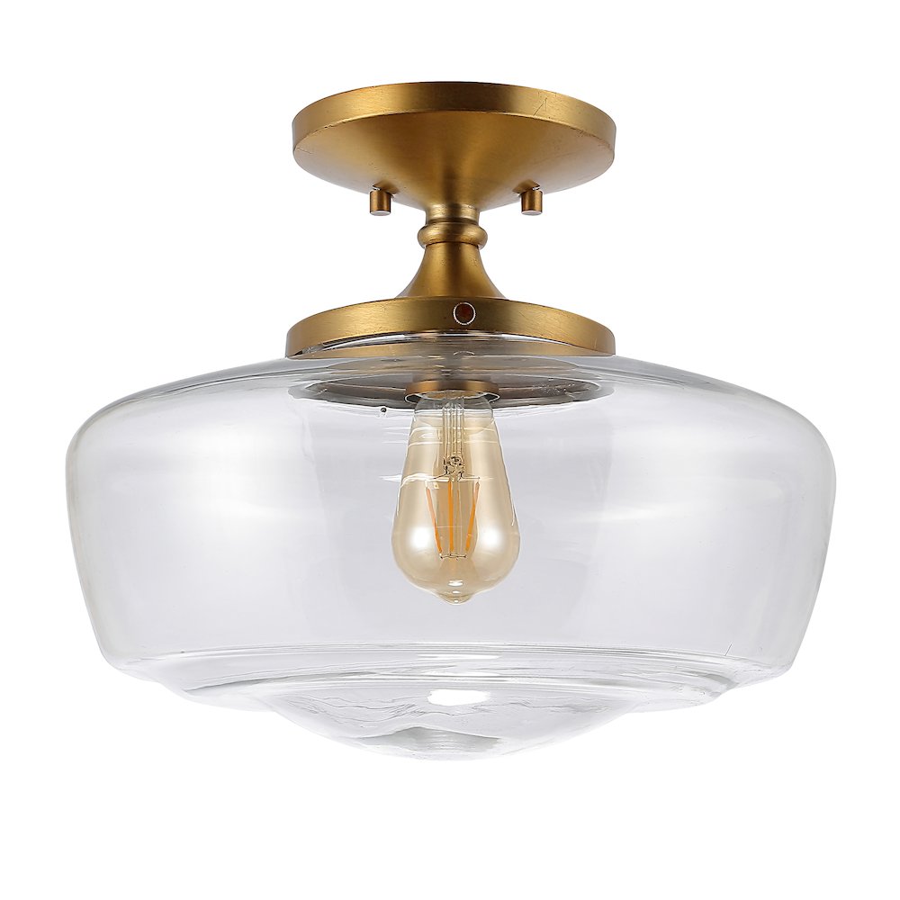 Marfa Glassiron Farmhouse Modern Led Flush Mount. Picture 2