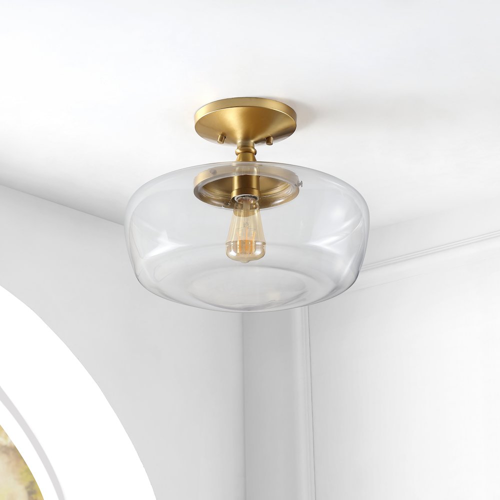 Marfa Glassiron Farmhouse Modern Led Flush Mount. Picture 8