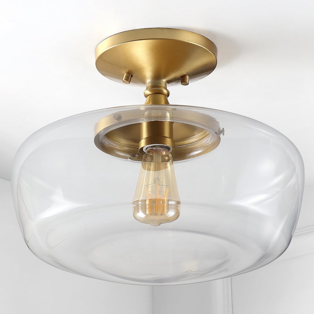 Marfa Glassiron Farmhouse Modern Led Flush Mount. Picture 6
