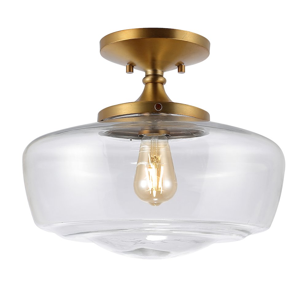 Marfa Glassiron Farmhouse Modern Led Flush Mount. Picture 1