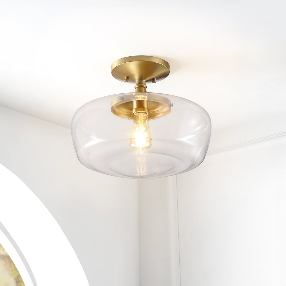 Marfa Glassiron Farmhouse Modern Led Flush Mount. Picture 7