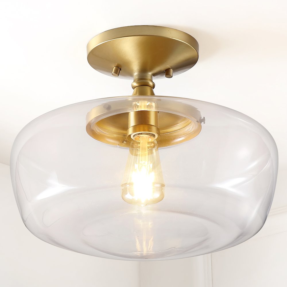 Marfa Glassiron Farmhouse Modern Led Flush Mount. Picture 5