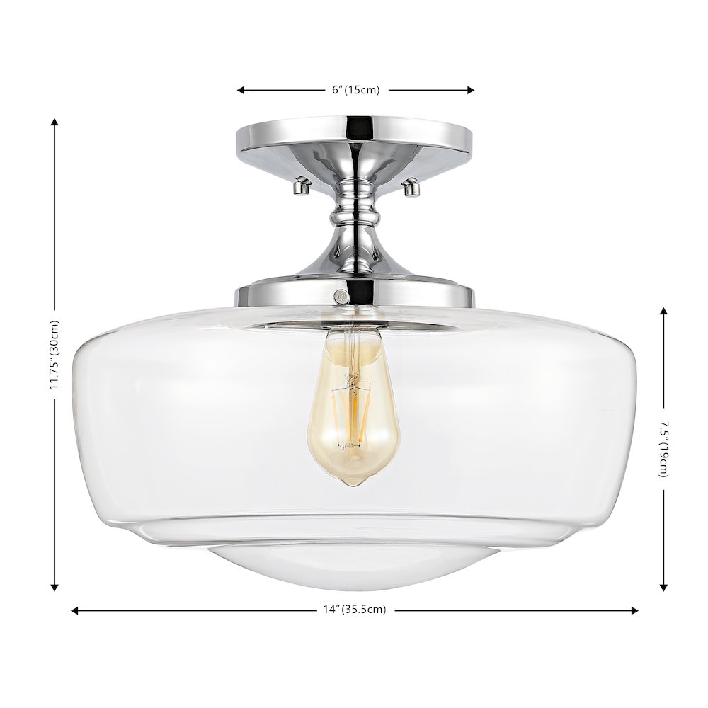 Marfa  Glass/Iron Farmhouse Modern Led Flush Mount. Picture 8