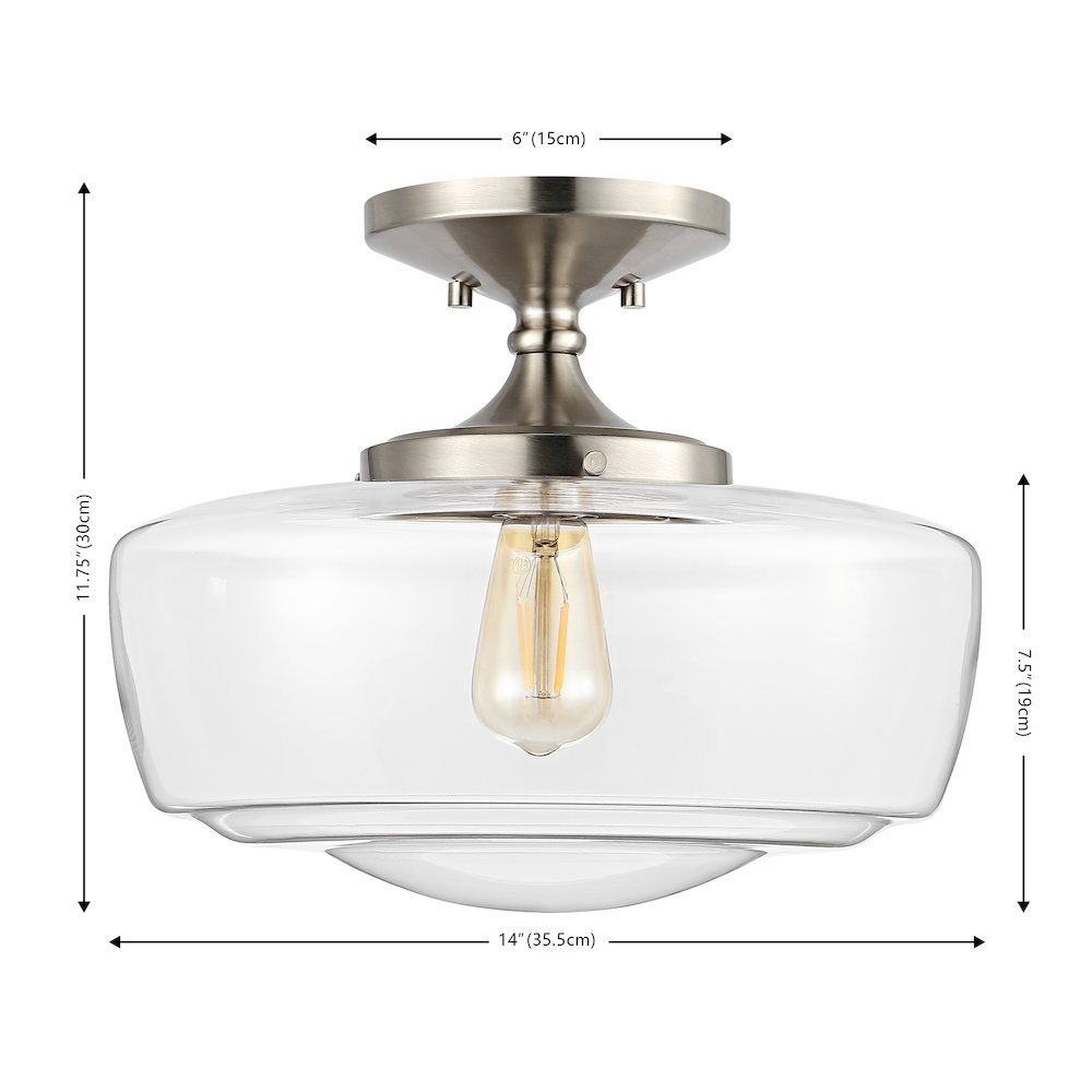 Marfa Glass/Iron Farmhouse Modern Led Flush Mount. Picture 8