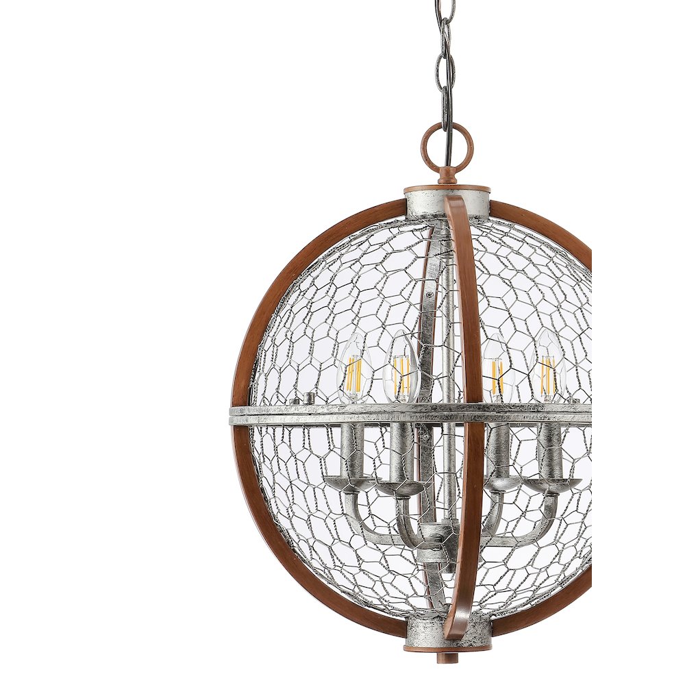Gaines Adjustable Iron Rustic Industrial Led Pendant. Picture 3