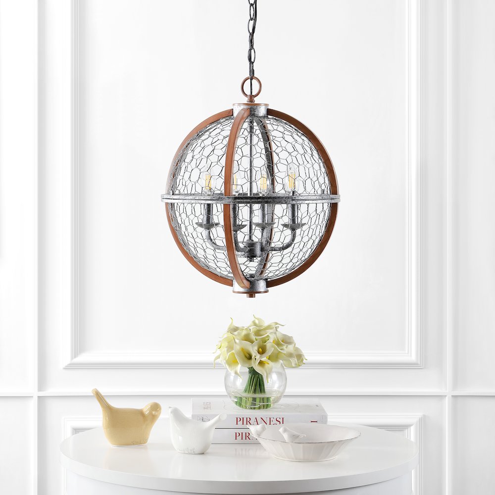Gaines Adjustable Iron Rustic Industrial Led Pendant. Picture 8