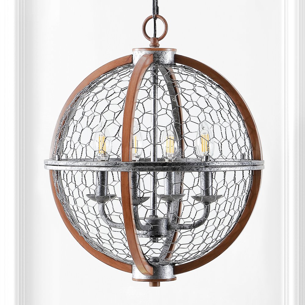Gaines Adjustable Iron Rustic Industrial Led Pendant. Picture 6